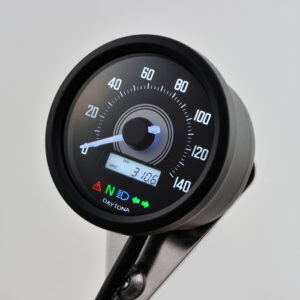 Daytona Velona 60mm Tacho bis 140 Km/h mit Kontrollanzeigen in schwarz